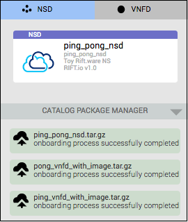 Example of onboarded NSD to descriptor catalogs